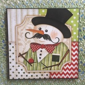 P. Graham Dunn Snowman 12x12 Hanging Wall Plaque